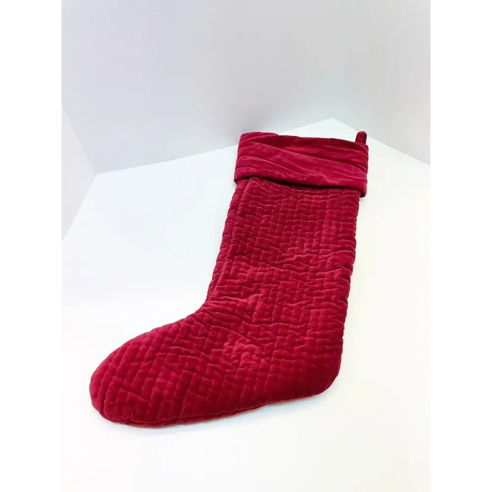 Pottery Barn Red Velvet Large Soft Stocking Personalized Cerise NWT